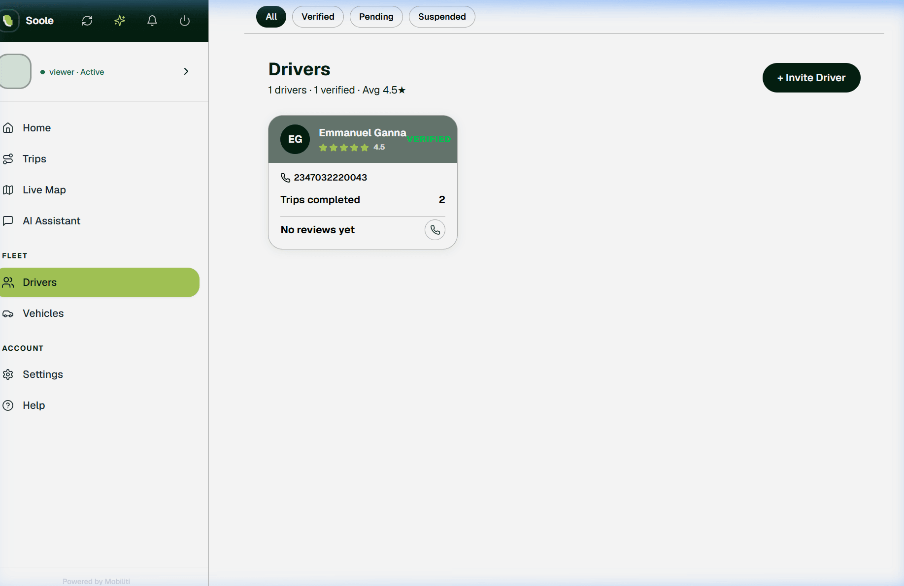 Soole Drivers Fleet Management